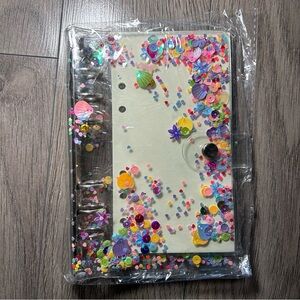 4/$20 New A6 6 Ring Personal Size Transparent Glitter Confetti Planner